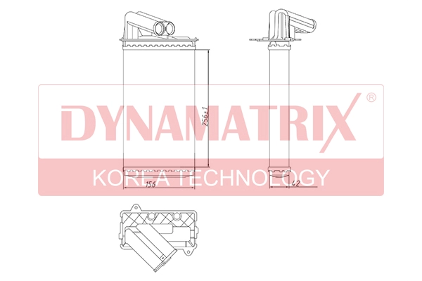 Радиатор отопителя салона DYNAMATRIX-KOREA DR73368