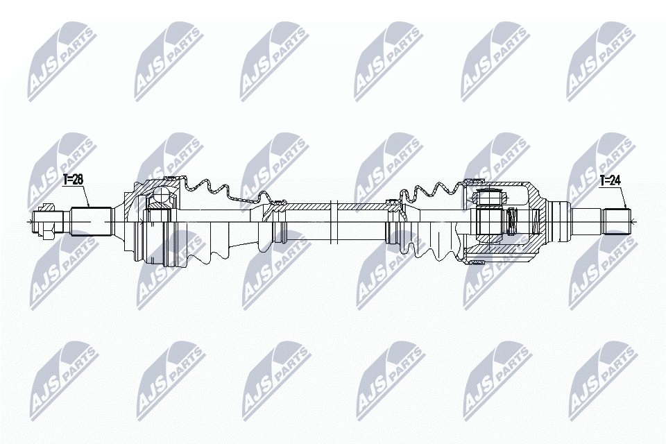 Полуось peugeot 308 ii 1.2vti1.6hdi 13- citroen berlingo 1.5hdi 18- /справа NTY NPW-PE-049