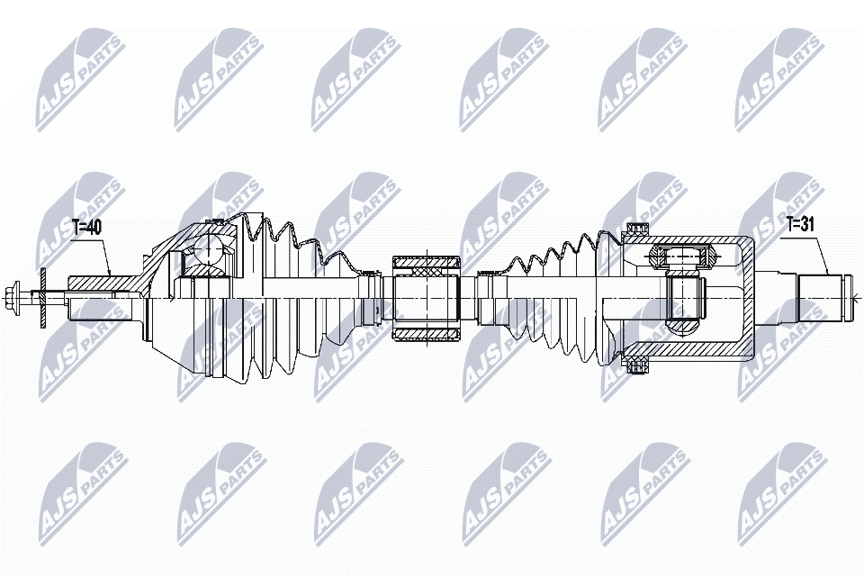 Полуось NTY NPW-VV-115