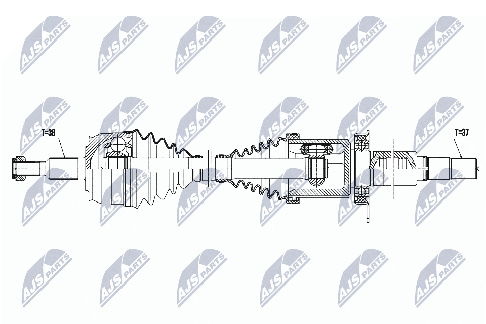 Полуось vw t5 2.0tdi2.0bitdi 10- atm правая NTY NPW-VW-131