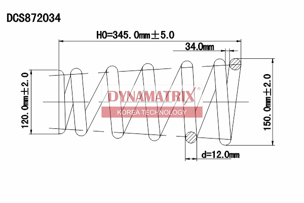 Пружина подвески DYNAMATRIX-KOREA DCS872034