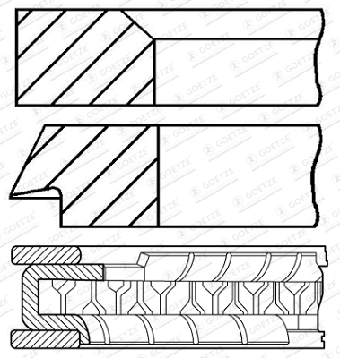 Кольца поршневые GOETZE ENGINE 08-424200-10