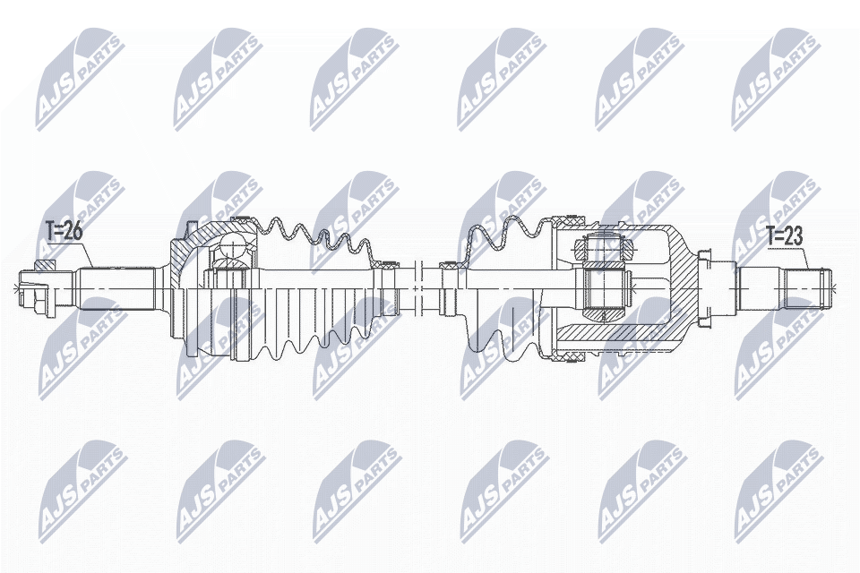 Полуось toyota auris/corolla 1.331.41.6 06-12 левая NTY NPW-TY-143