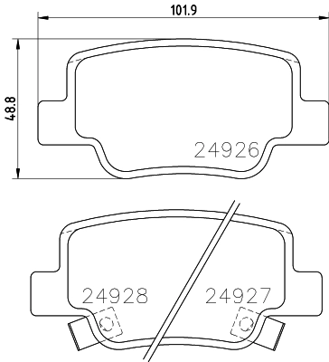 Комплект колодок для дисковых тормозов DON PCP1362