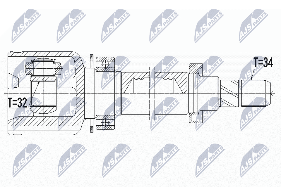 Шрус внутр. к-кт mini r56/r55/r57/r58/r59 cooper d/sjcwone d 05-15 мкпп правый NTY NPW-BM-084
