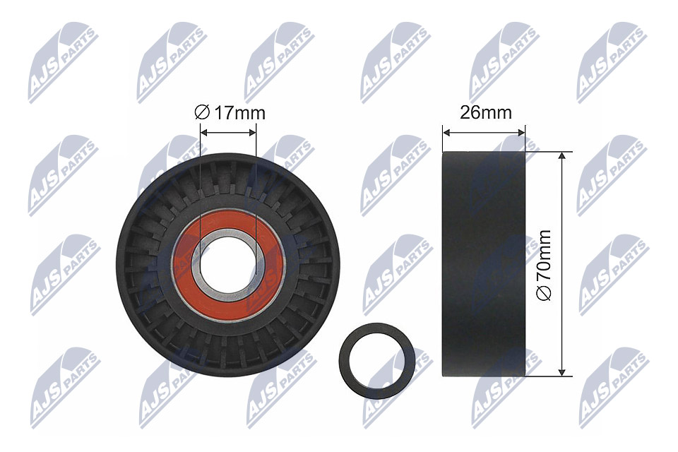 Ролик toyota avensis 97-08 auris 06-12 celica 99-06 corolla 00- corolla verso 01-04 mr2 99- NTY RNK-TY-012