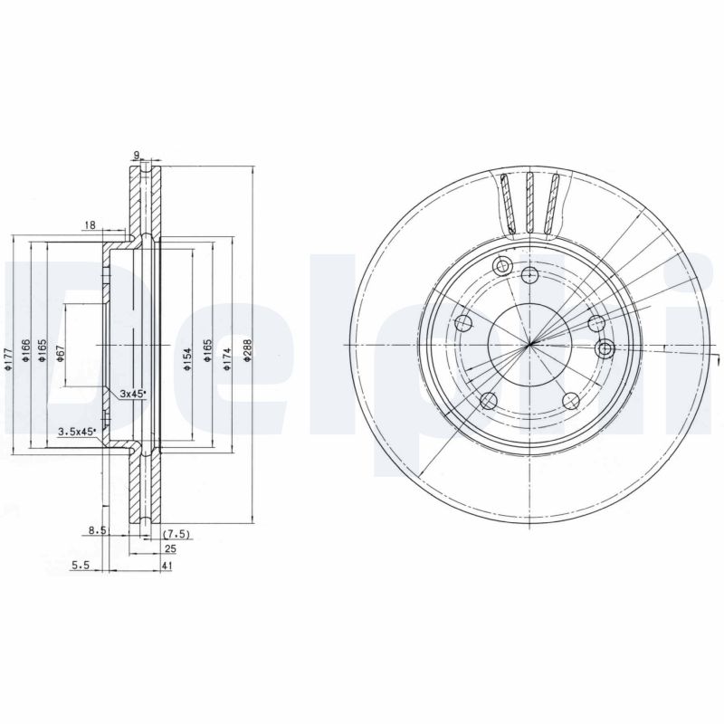 Тормозные диски DELPHI BG3240C