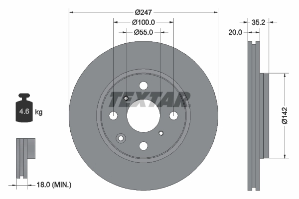 Тормозные диски TEXTAR 92141903