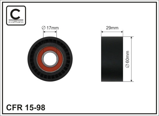 15-98 ролик обводной bmw 7(e65/66) 02- ремня приводного caffaro CAFFARO 15-98
