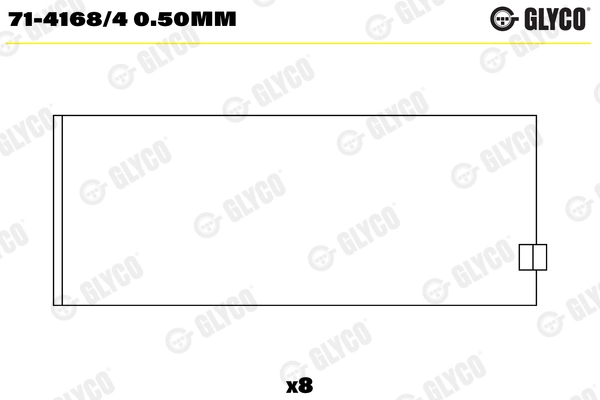 Вкладыши шатунные GLYCO 71-4168/4 0.50MM