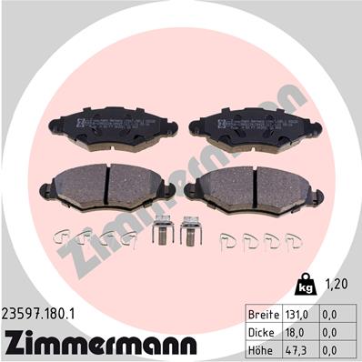 Тормозные колодки ZIMMERMANN 23597.180.1