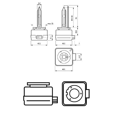 Лампа газоразрядная d1s 85v 35w d1s xenon longerlife 1шт
