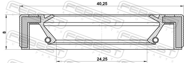 95gay-26400808r сальник привода 24.25x40.25x8x8 FEBEST 95GAY-26400808R
