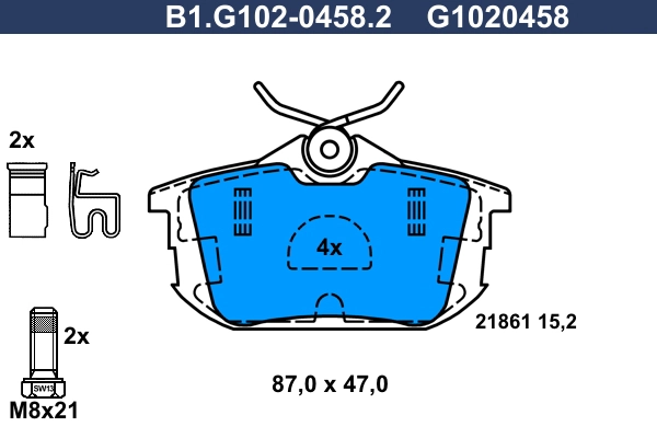 Колодки тормозные дисковые GALFER B1G10204582