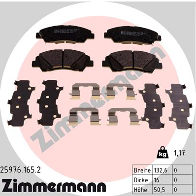 Колодки тормозные дисковые ZIMMERMANN 259761652