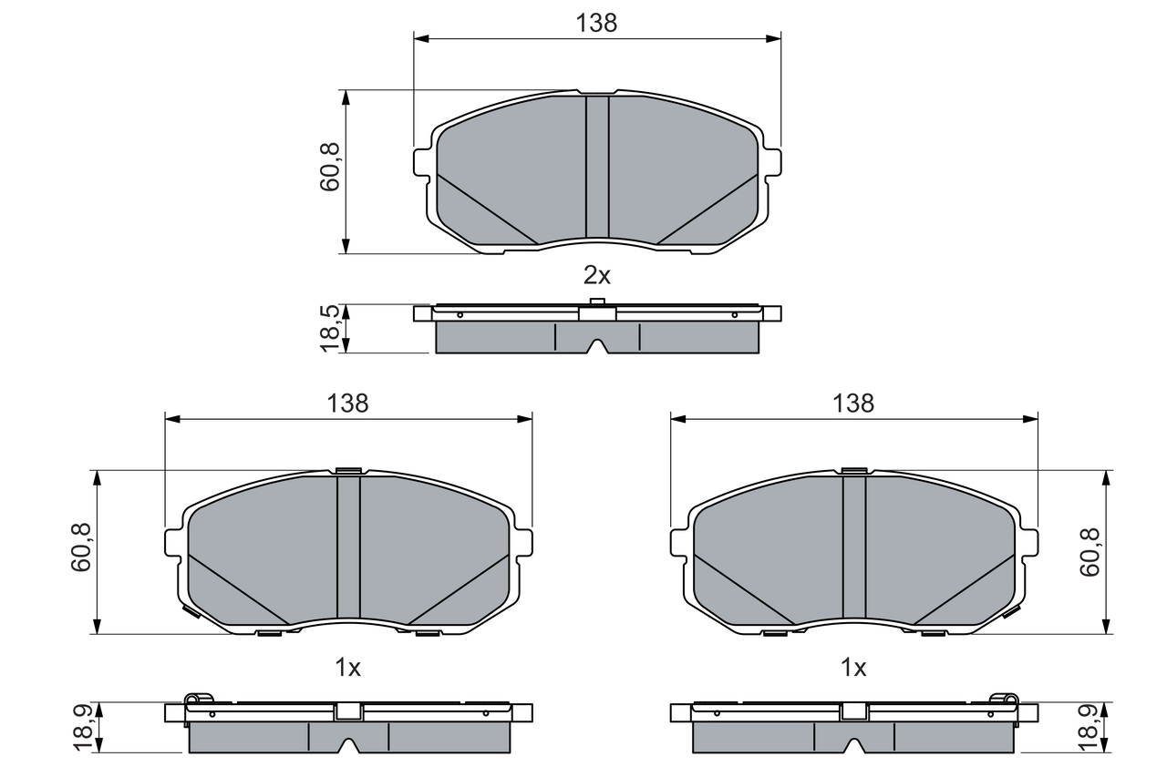 Комплект тормозных колодок дисковый тормоз BOSCH 0986460077