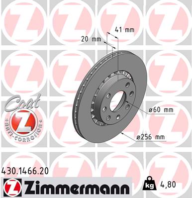 Диск тормозной ZIMMERMANN 430146620