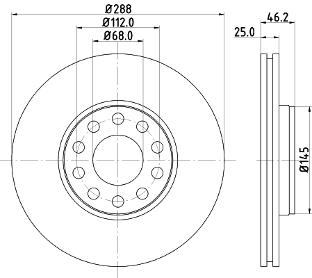 Диск тормозной HELLA/BEHR/PAGID 8DD355109621