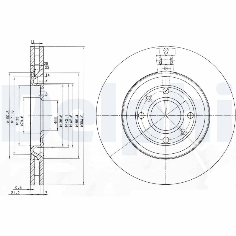 Диск тормозной DELPHI BG3529