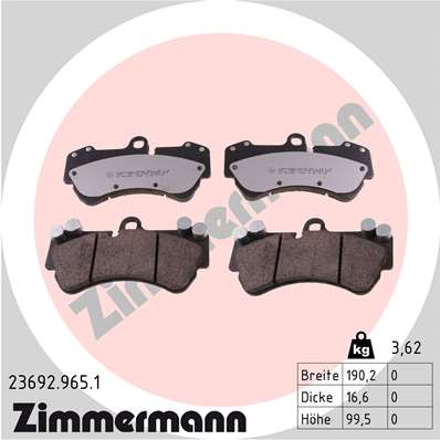 Колодки тормозные дисковые ZIMMERMANN 236929651