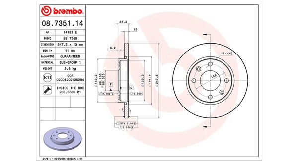 Диск тормозной MAGNETI MARELLI 360406040800