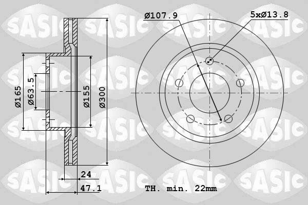 Диск тормозной SASIC 9004825J