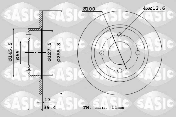 Диск тормозной SASIC 9004447J