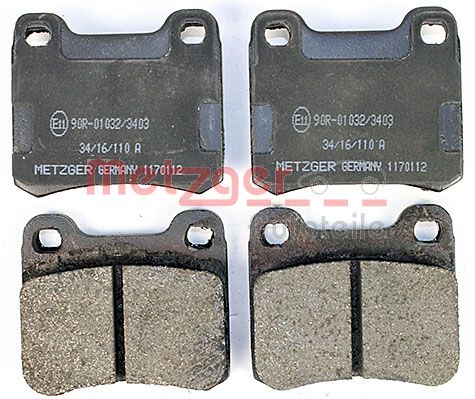 Колодки тормозные дисковые METZGER 1170112