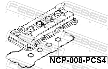 Прокладка свечного колодца к-кт(4) FEBEST NCP-008-PCS4