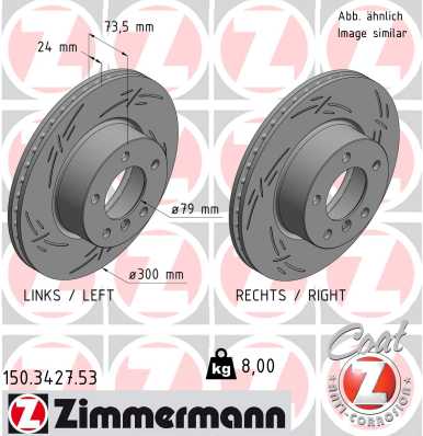 Диск тормозной ZIMMERMANN 150342753