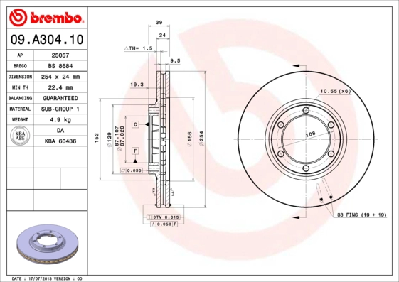 Диск тормозной AP 25057