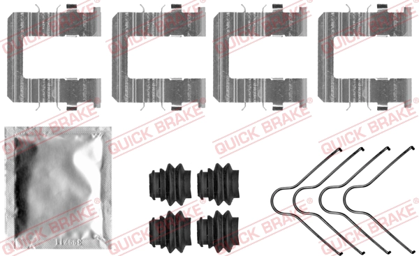 Монтажный комплект тормозной колодки задн kia sorento iii 2.2 d/2.4 01 QUICK BRAKE 1090074