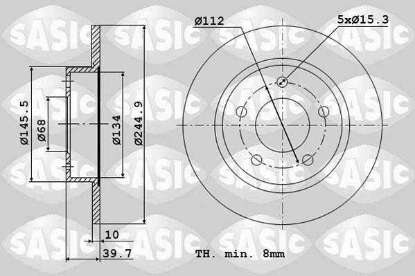 Диск тормозной SASIC 6106038