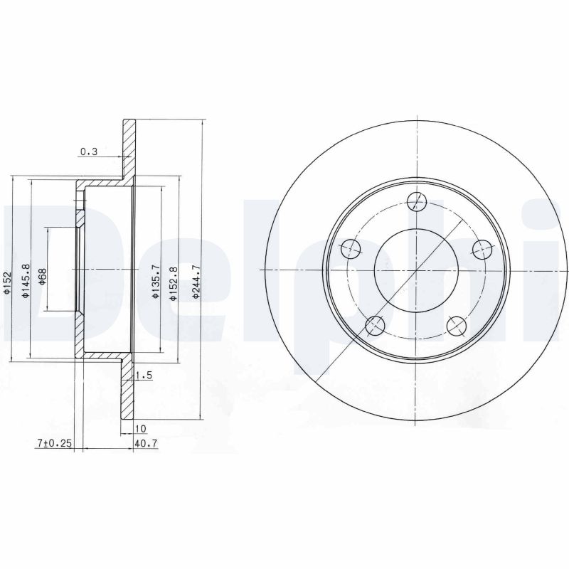 Диск тормозной DELPHI BG3381