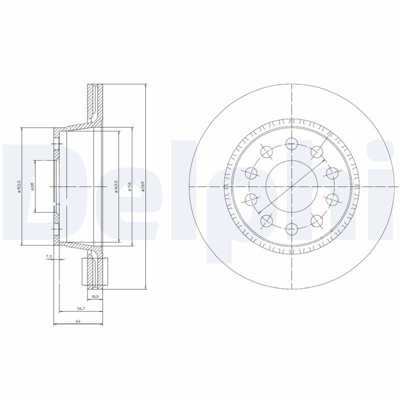Диск тормозной DELPHI BG3031
