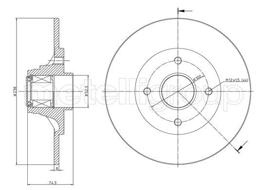 Диск тормозной METELLI 23-0198