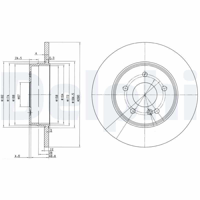 Диск тормозной DELPHI BG3602