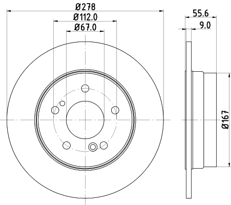 Диск тормозной HELLA/BEHR/PAGID 8DD355101-011