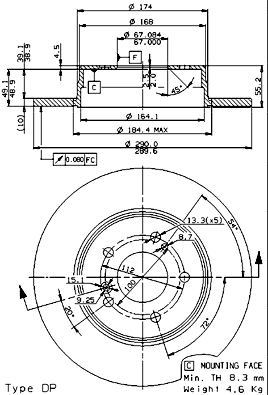 Диск тормозной AP X 14849