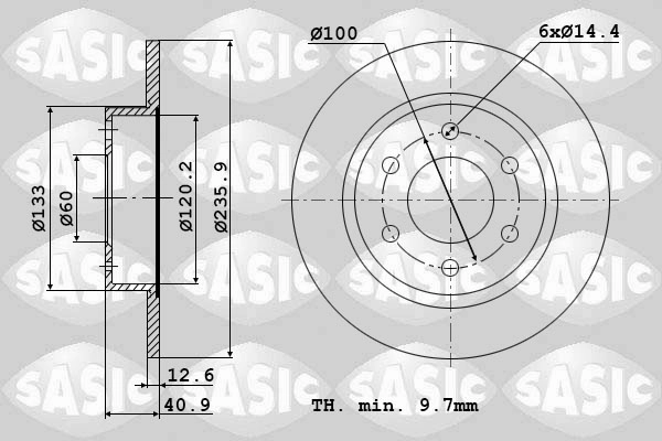 Диск тормозной SASIC 9004347J