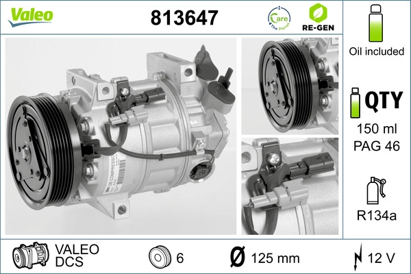 Компрессор кондиционера VALEO 813647