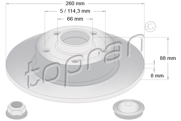Brake disc HANS PRIES/TOPRAN 701161