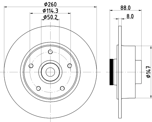 Диск тормозной MINTEX MDC2374