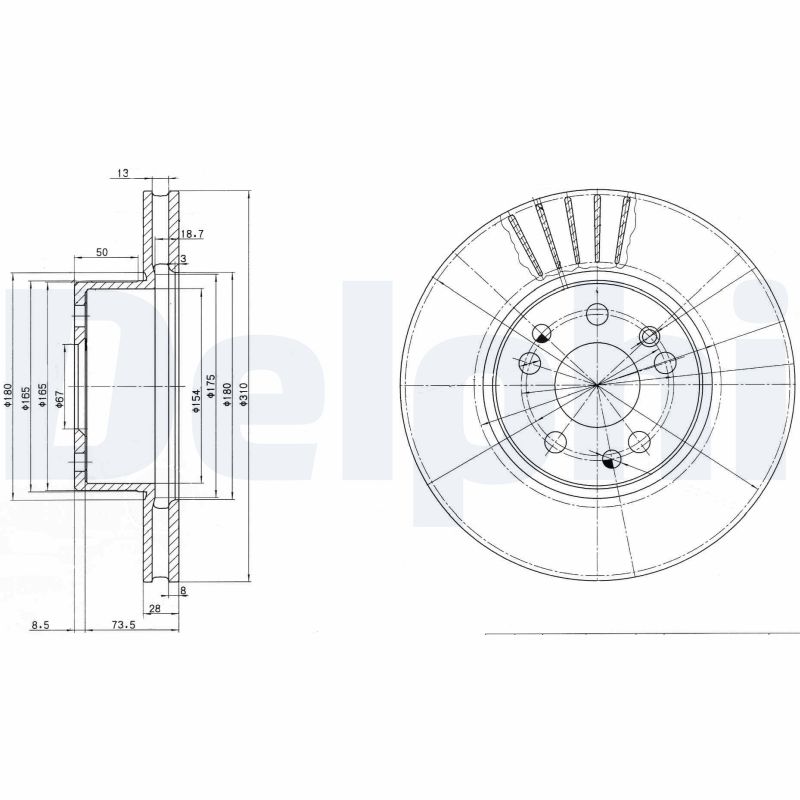 Диск тормозной DELPHI BG2737