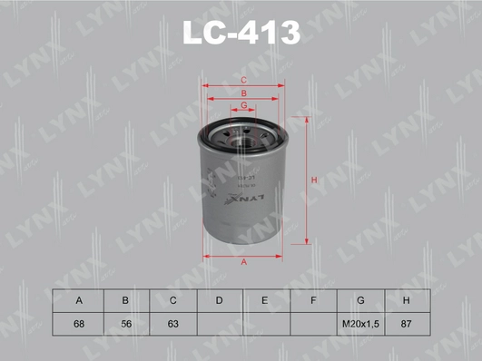 Фильтр масляный LYNXAUTO LC413