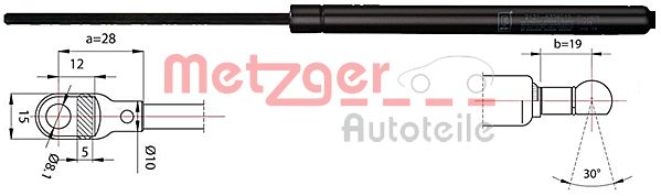 Амортизатор заднего стекла METZGER 2110342
