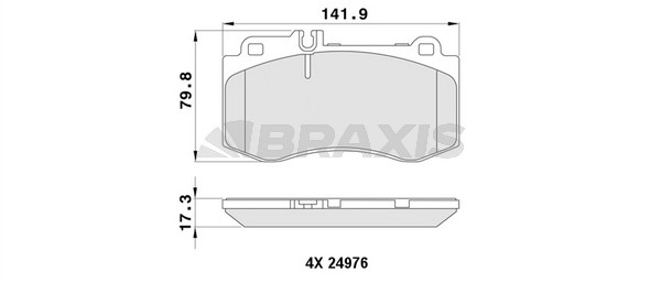 Колодки тормозные дисковые передние комплект BRAXIS AA0440
