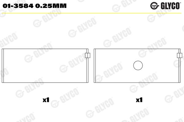 Вкладыши двигателя GLYCO 01-3584 0.25mm
