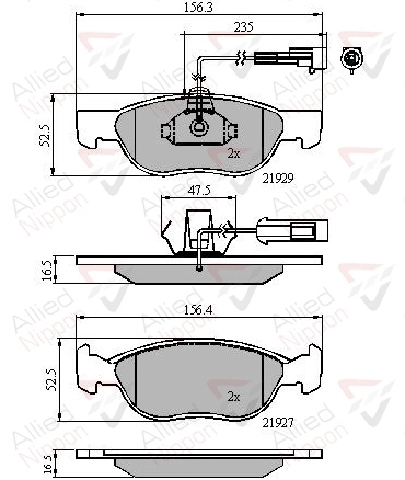 Колодки дисковые ALLIED NIPPON ADB11016