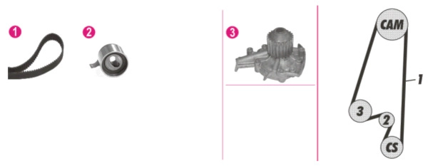 Комплект водяного насоса MAHLE/KNECHT CPK67000P